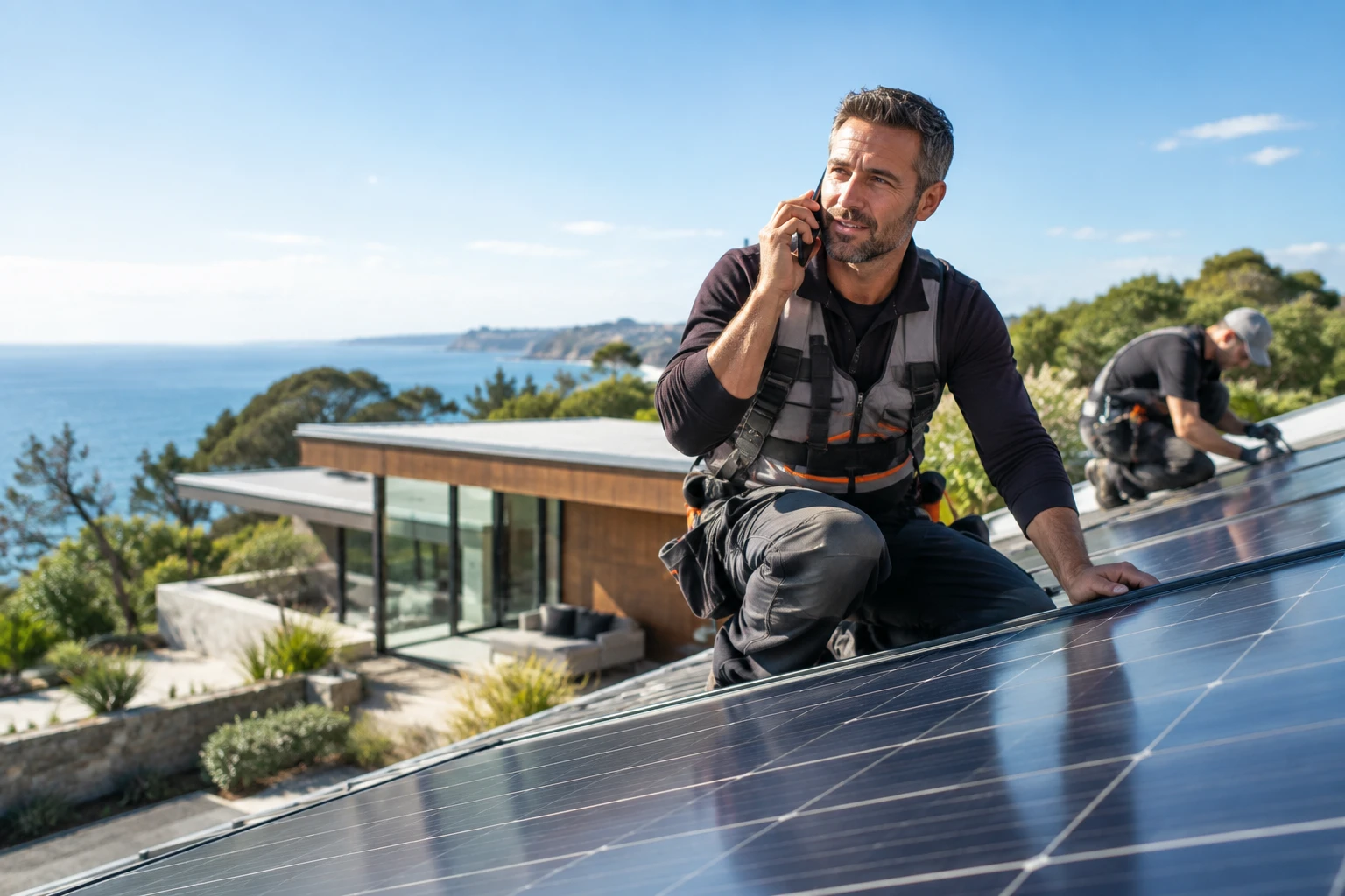A customer or specialist discussing installation updates