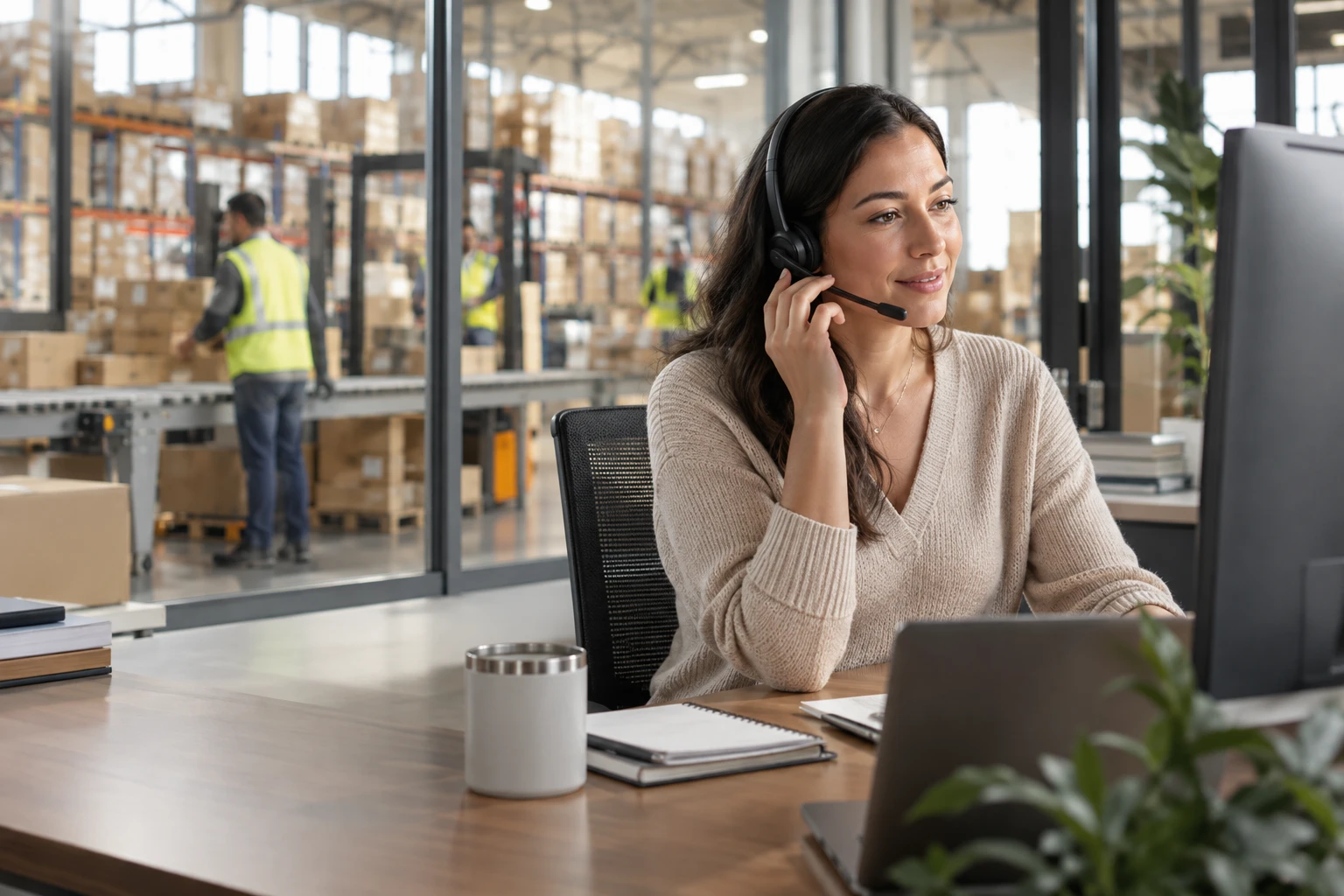 A customer or specialist discussing dispatch handoffs